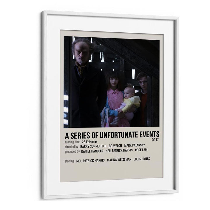 A Series Of Unfortunate Events 2017 Movie Posters in White Frame With Mount