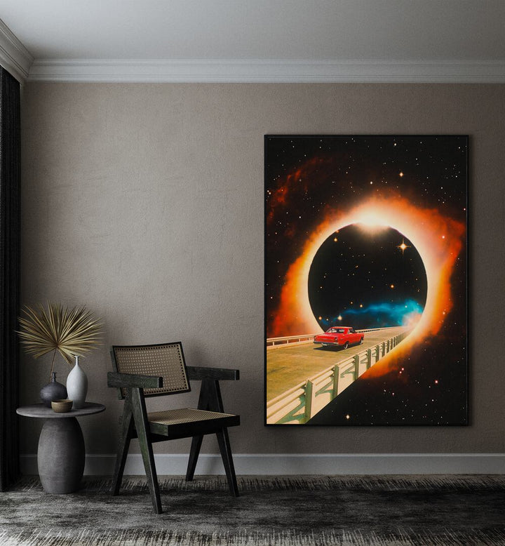 Transform your space with "A SPACE JOURNEY, SURREAL ART PRINTS" by Taudalpoi, featuring cosmic adventure and vibrant colors.