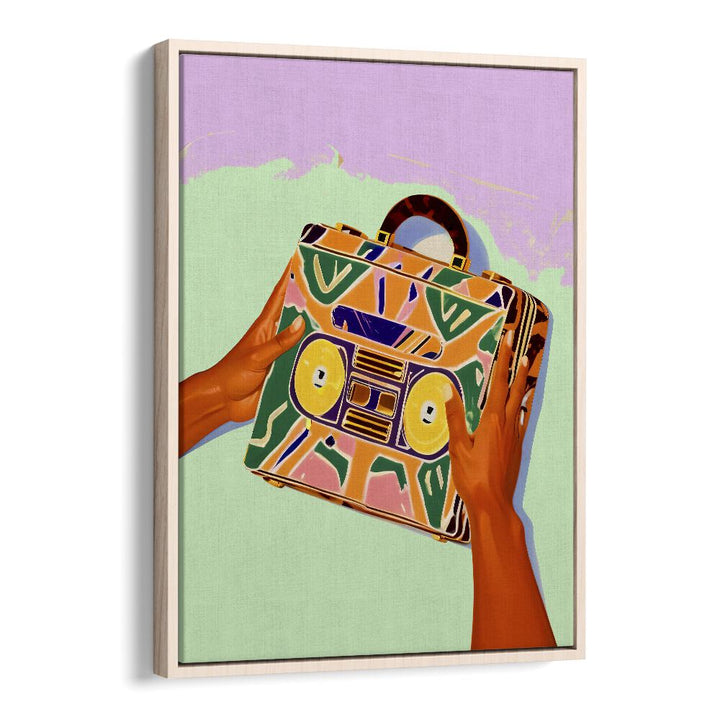 A Suitcase Full of Memories By Uma Gokhale Fashion Poster in Oak Wood Floater Frame