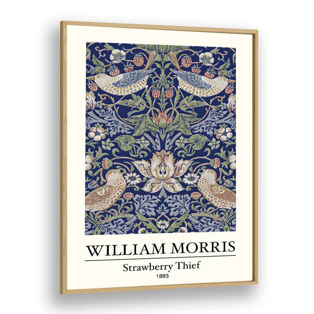 A Tapestry Of Nature William Morris's 'strawberry Thief' (1883) William Morris's art painting Artwork in Oak Wood Plain Frame