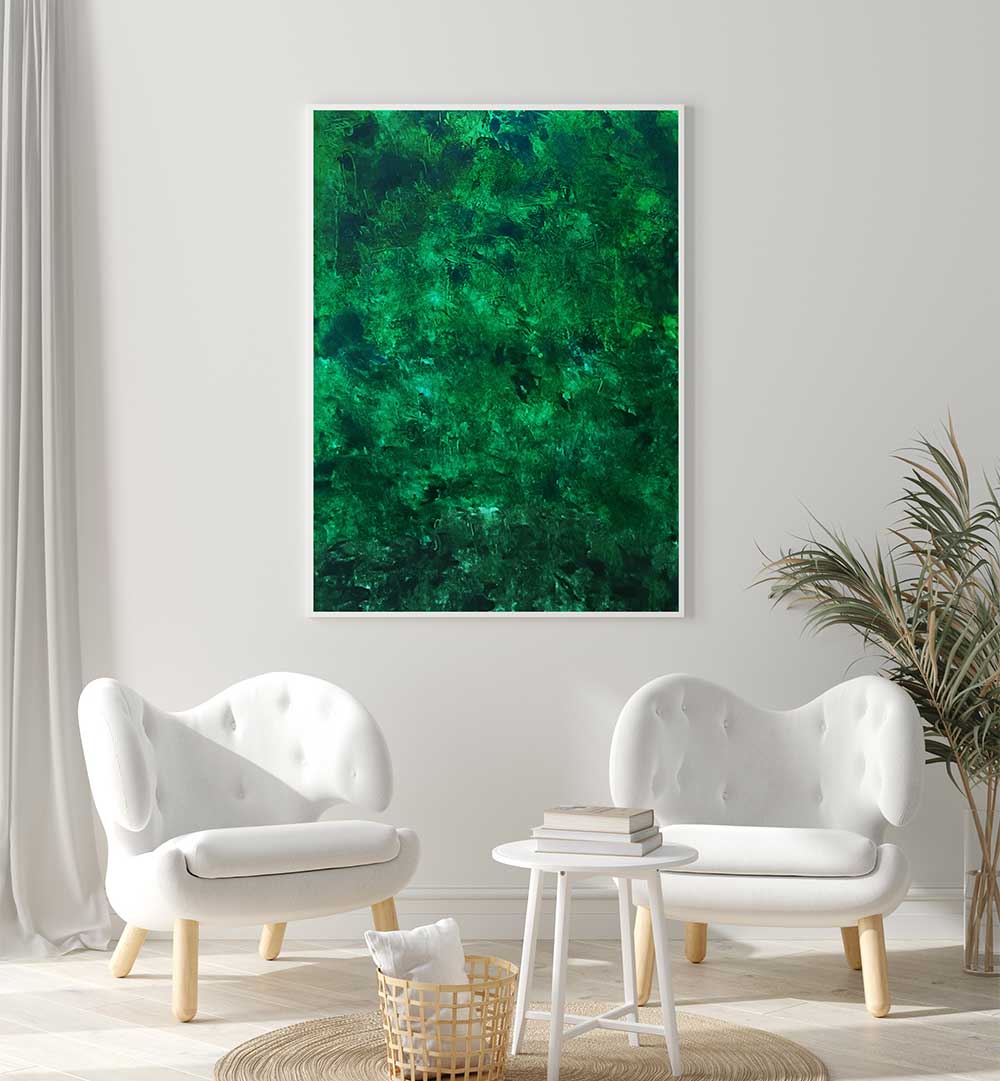 Vibrant green hues in A TASTY , ABSTRACT PAINTINGS elevate modern interiors with dynamic artistry. Perfect for any space.