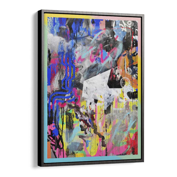 Abstra Pop Art Artwork in Black Floater Frame