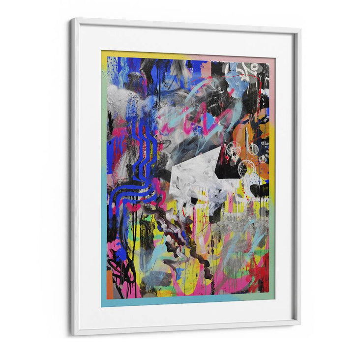 Abstra Pop Art Artwork in White Frame With Mount