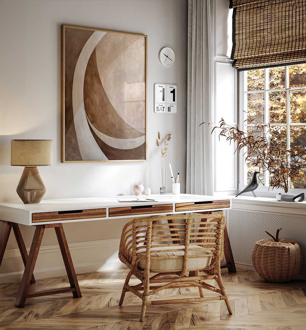 ABSTRACT ART BEIGE BROWN GEO ABSTRACT , ABSTRACT PAINTINGS