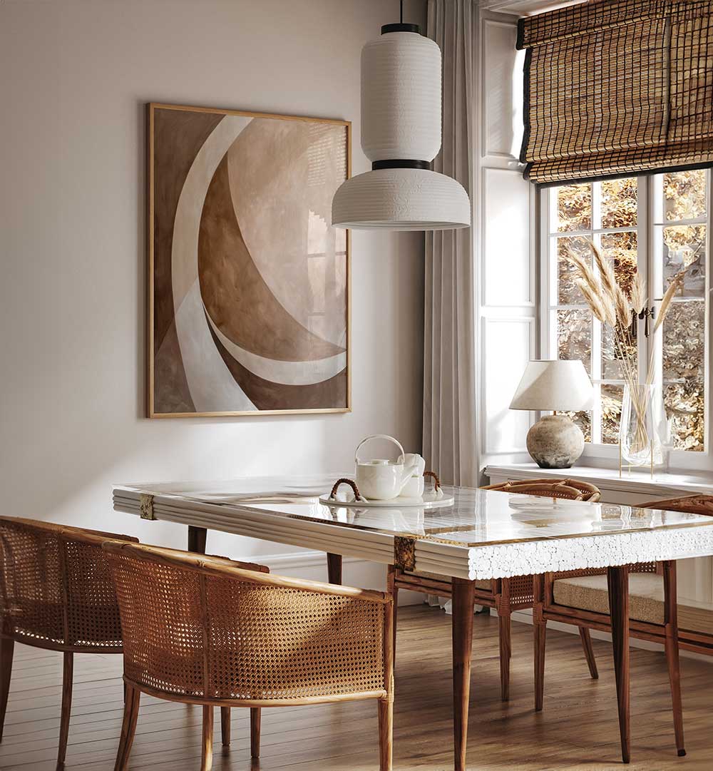 ABSTRACT ART BEIGE BROWN GEO ABSTRACT , ABSTRACT PAINTINGS