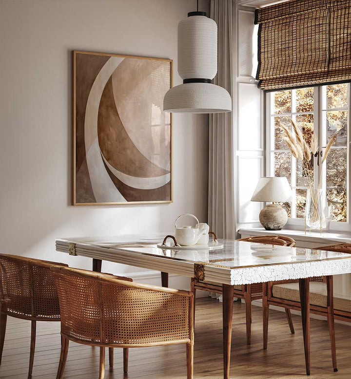 ABSTRACT ART BEIGE BROWN GEO ABSTRACT , ABSTRACT PAINTINGS