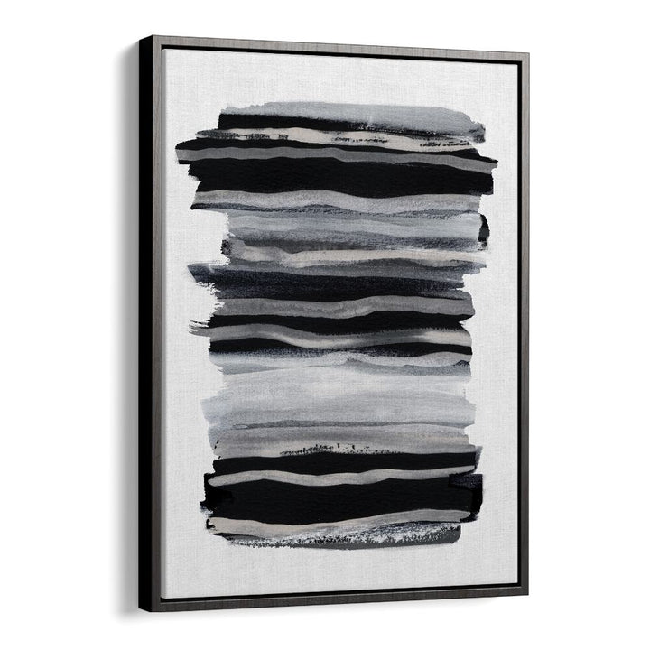 Abstract Black And White Brush Strokes By Mareike Bohmer Abstract Art Artwork in Black Floater Frame
