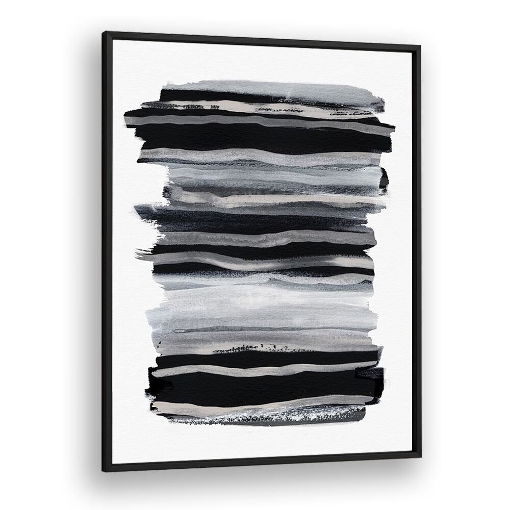 Abstract Black And White Brush Strokes By Mareike Bohmer Abstract art Artwork in Black Plain Frame
