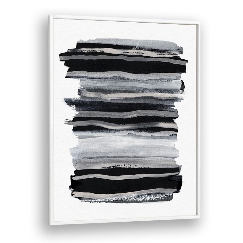 Abstract Black And White Brush Strokes By Mareike Bohmer Abstract art Artwork in White Plain Frame
