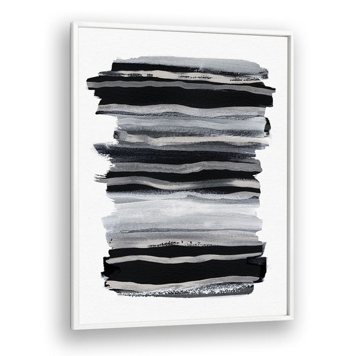 Abstract Black And White Brush Strokes By Mareike Bohmer Abstract art Artwork in White Plain Frame
