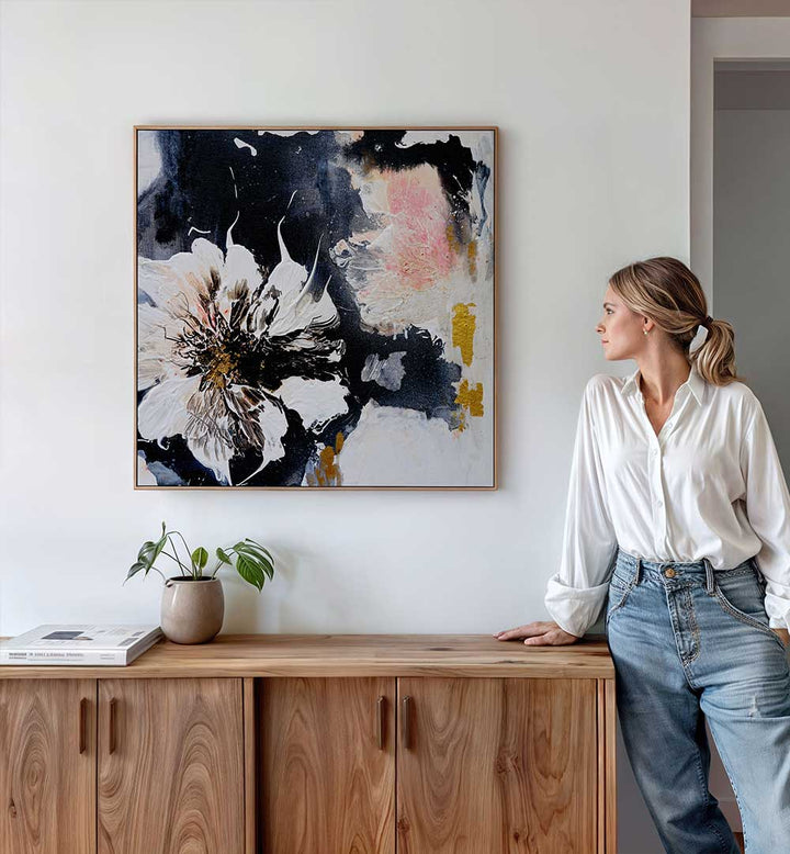 ABSTRACT BLOOM , FLORAL FLOWER PAINTINGS