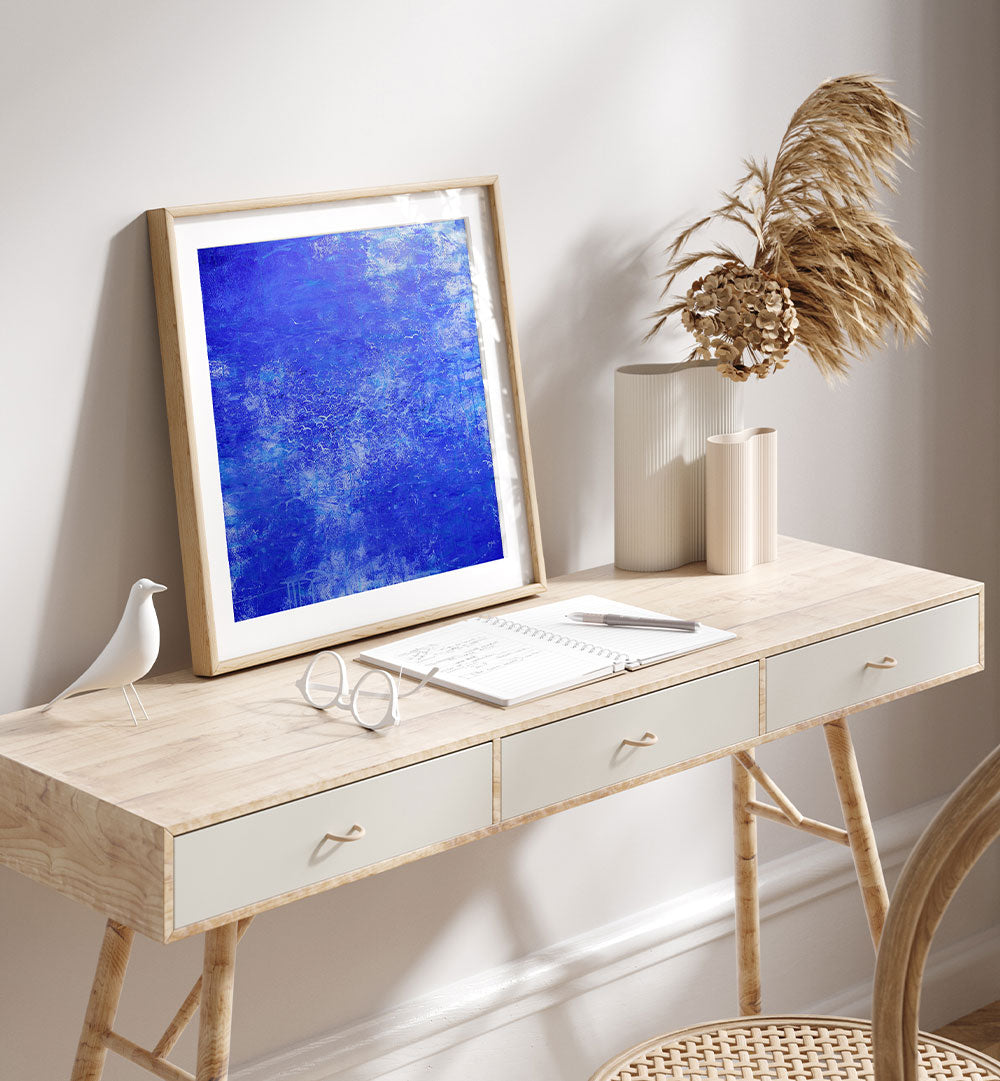 ABSTRACT BLUE SEA BIRDS