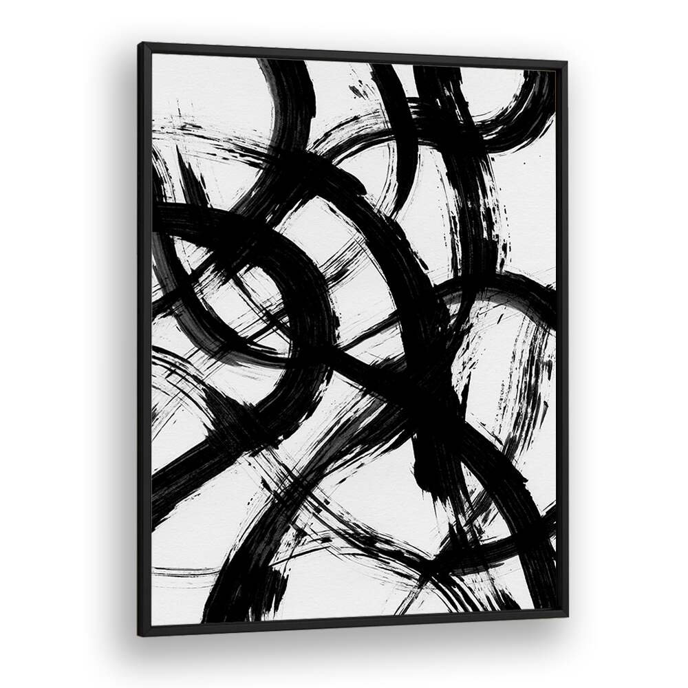 Abstract Brush B&w Strokes By Mareike Bohmer Abstract art Artwork in Black Plain Frame
