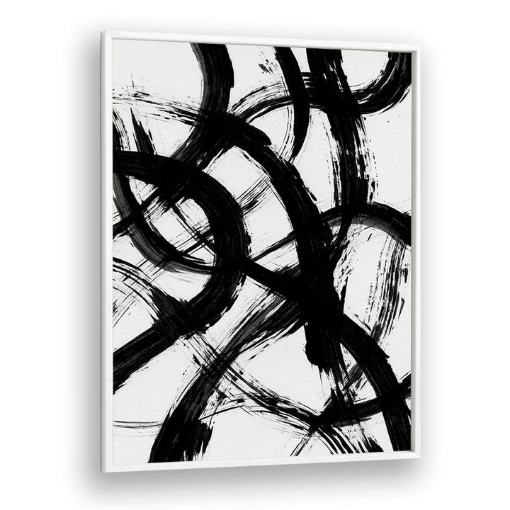 Abstract Brush B&w Strokes By Mareike Bohmer Abstract art Artwork in White Plain Frame
