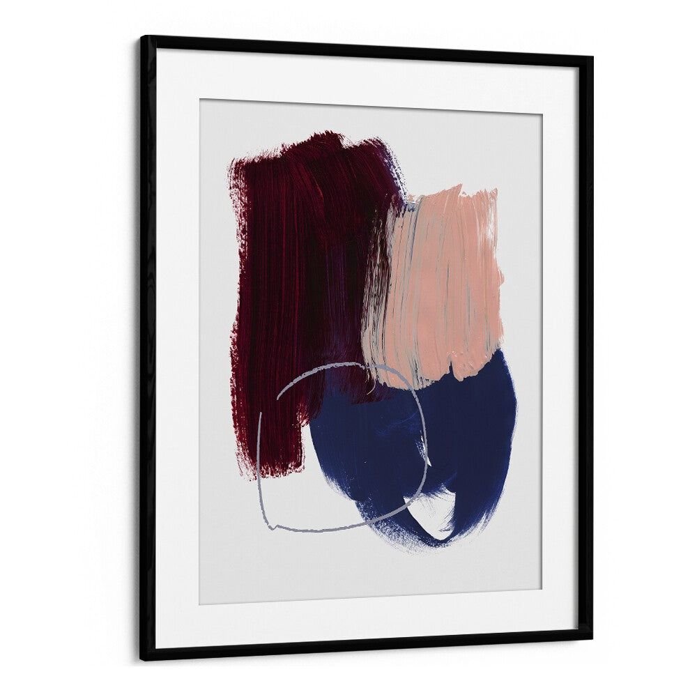 Abstract Brush Horizons By Mareike Bohmer Abstract Art Artwork in Black Frame With Mount
