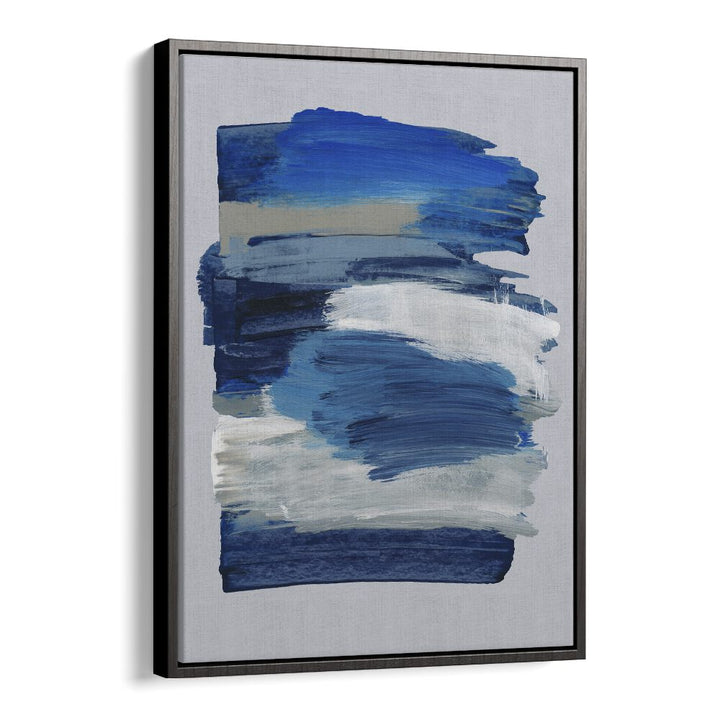 Abstract Brush Strokes Blue Mirage By Mareike Bohmer Abstract Art Artwork in Black Floater Frame
