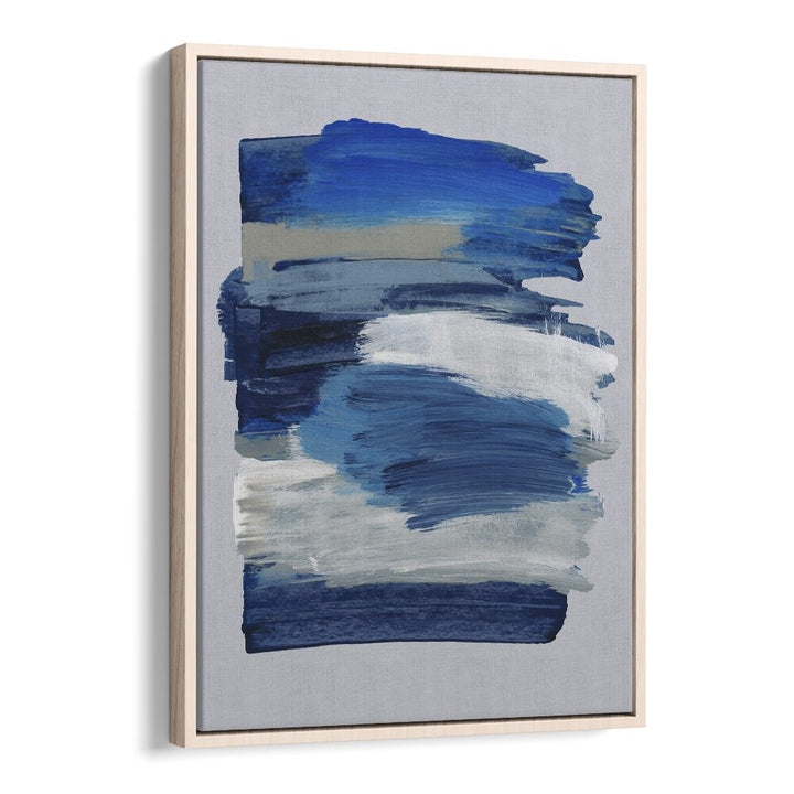 Abstract Brush Strokes Blue Mirage By Mareike Bohmer Abstract Art Artwork in Oak Wood Floater Frame
