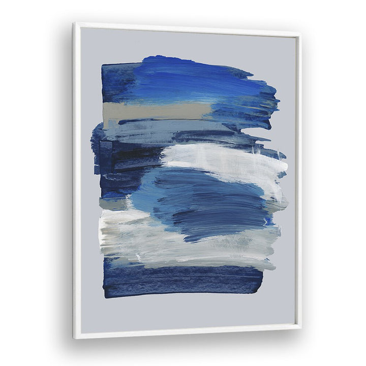 Abstract Brush Strokes Blue Mirage By Mareike Bohmer Abstract art Artwork in White Plain Frame
