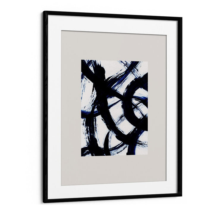 Abstract Brush Strokes Boxed By Mareike Bohmer Abstract Art Artwork in Black Frame With Mount
