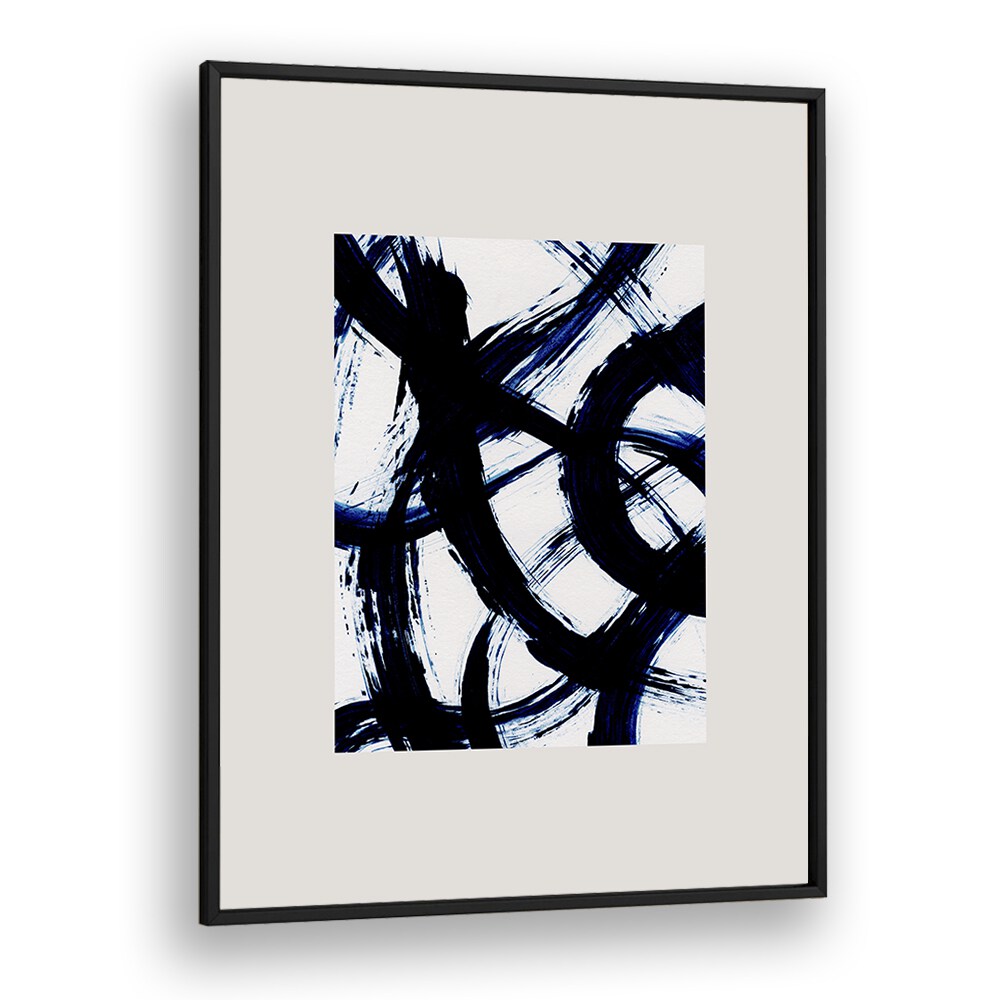 Abstract Brush Strokes Boxed By Mareike Bohmer Abstract art Artwork in Black Plain Frame
