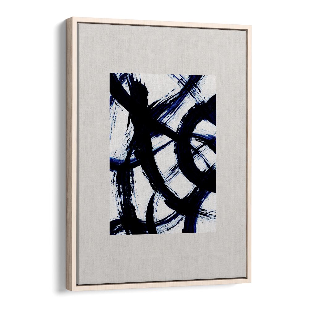 Abstract Brush Strokes Boxed By Mareike Bohmer Abstract Art Artwork in Oak Wood Floater Frame
