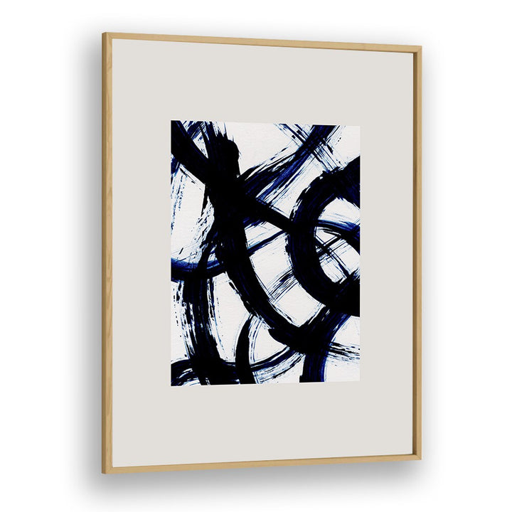 Abstract Brush Strokes Boxed By Mareike Bohmer Abstract Art Artwork in Oak Wood Plain Frame
