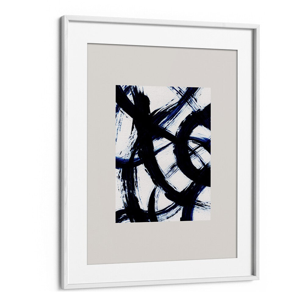 Abstract Brush Strokes Boxed By Mareike Bohmer Abstract Art Artwork in White Frame With Mount