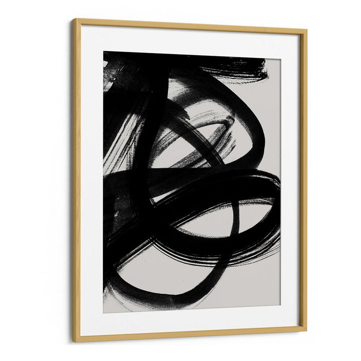 Abstract Brush Strokes V By Mareike Bohmer Abstract Art Artwork in Oak Wood Frame With Mount
