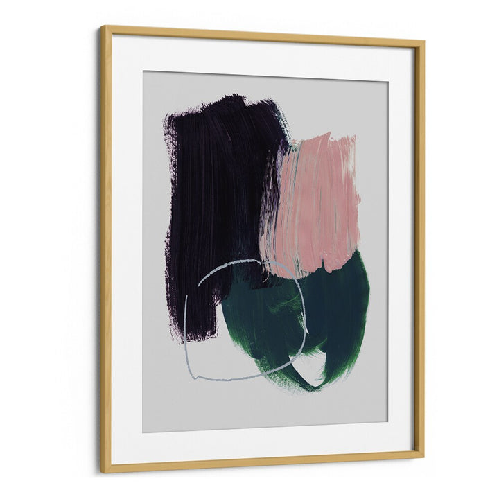 Abstract Brush Strokes X By Mareike Bohmer Abstract Art Artwork in Oak Wood Frame With Mount
