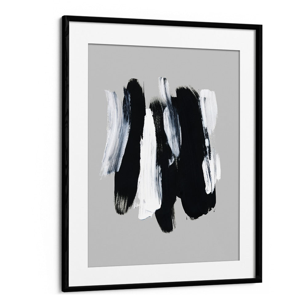 Abstract Brush Strokes Xii By Mareike Bohmer Abstract Art Artwork in Black Frame With Mount
