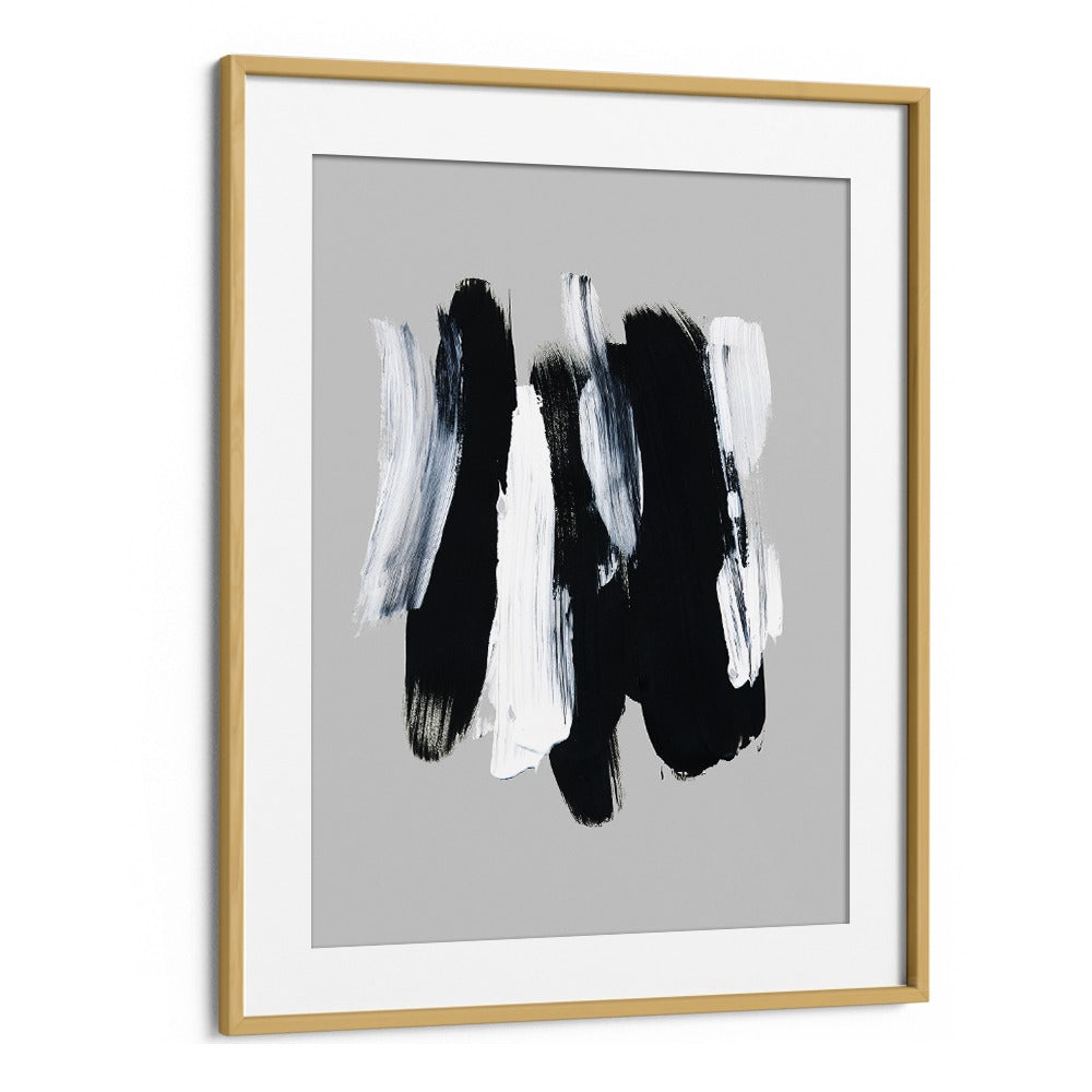 Abstract Brush Strokes Xii By Mareike Bohmer Abstract Art Artwork in Oak Wood Frame With Mount
