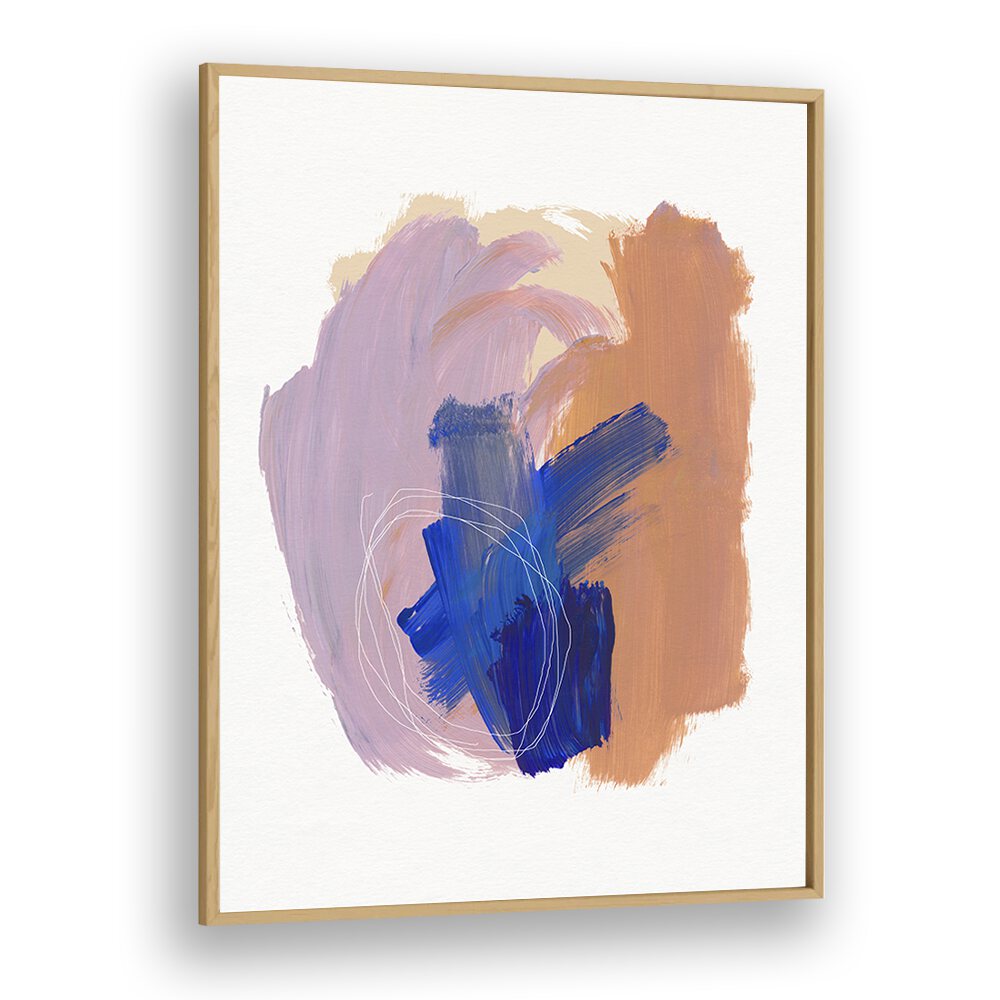 Abstract Brushflow By Mareike Bohmer Abstract Art Artwork in Oak Wood Plain Frame
