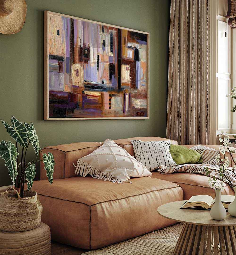 ABSTRACT CITY , MODERN IMPRESSIONISM PAINTINGS