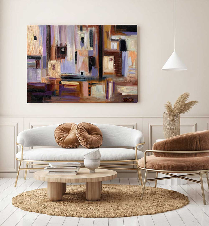 ABSTRACT CITY , MODERN IMPRESSIONISM PAINTINGS
