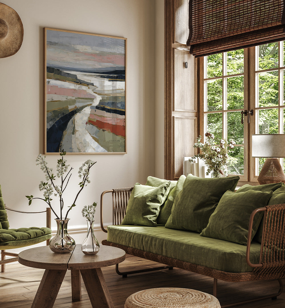 ABSTRACT COASTAL RIVER LANDSCAPE