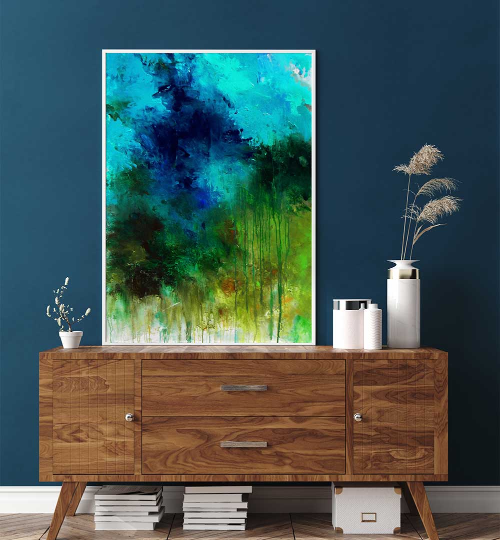Vibrant ABSTRACTION DESIGN VI, ABSTRACT PAINTINGS enhance modern decor with creativity and emotional depth.