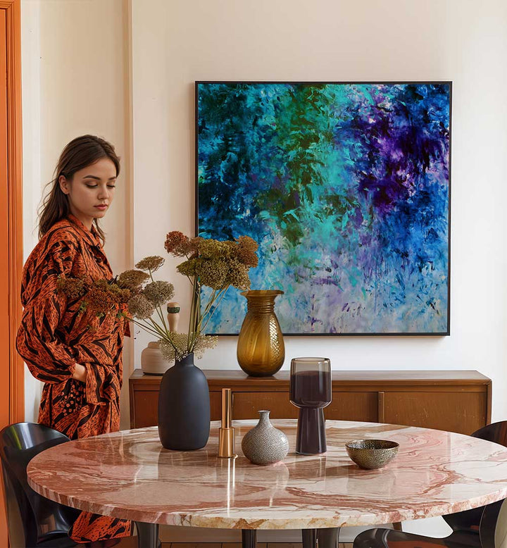 Elevate your home with ABSTRACT DESIGN II, ABSTRACT PAINTINGS, featuring vibrant colors and dynamic brush strokes.