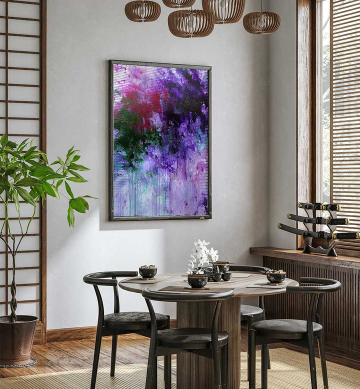 Vibrant ABSTRACTION DESIGN III, ABSTRACT PAINTINGS enhances your space with its captivating colors and artistic vibe.