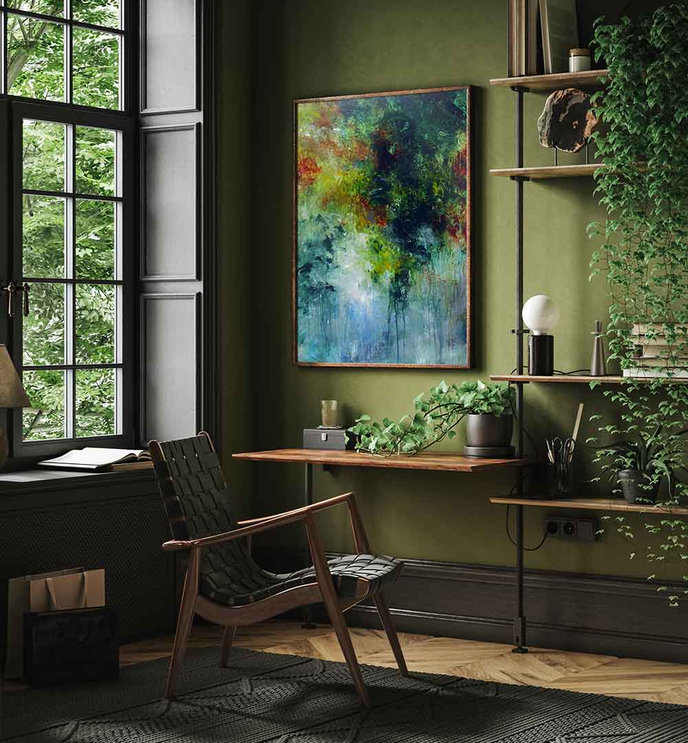 Transform your space with ABSTRACT DESIGN XV, a stunning abstract painting that blends modern aesthetics and sophistication.