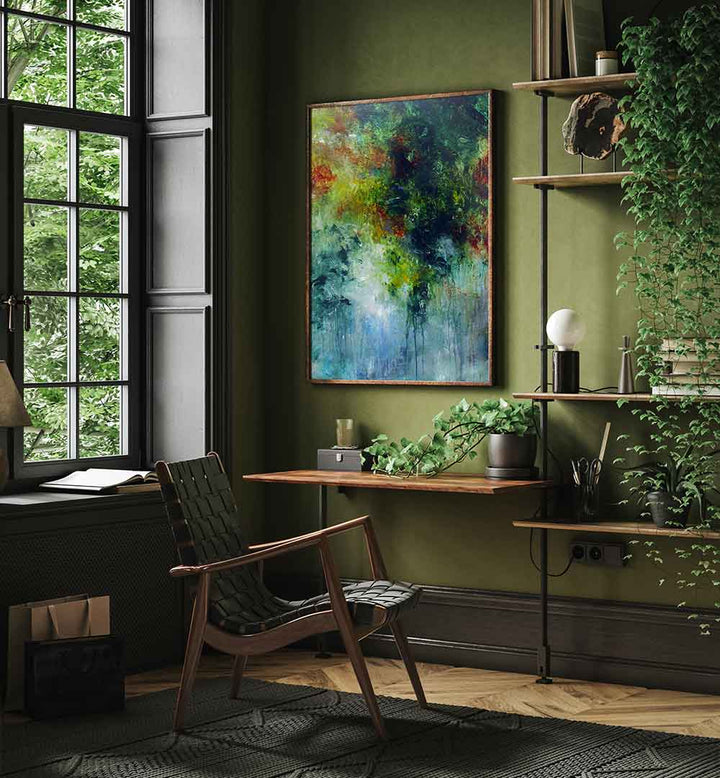 Transform your space with ABSTRACT DESIGN XV, a stunning abstract painting that blends modern aesthetics and sophistication.