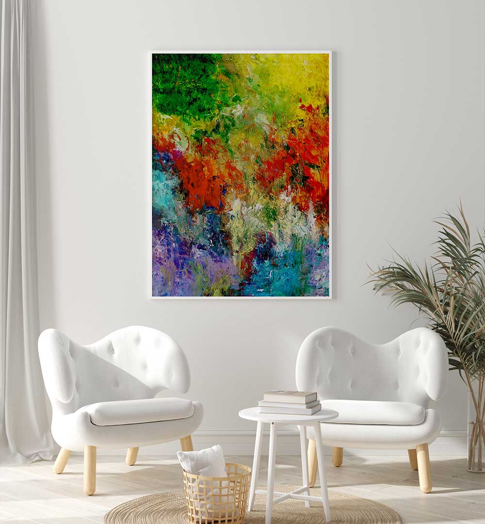 Bright and vibrant ABSTRACTION DESIGN XII, ABSTRACT PAINTINGS create a stunning focal point for any modern space.