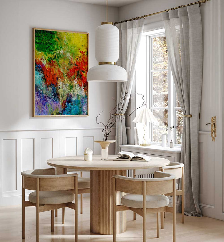 Vibrant ABSTRACTION DESIGN XII, ABSTRACT PAINTINGS enhance modern spaces with bold colors and expressive creativity.