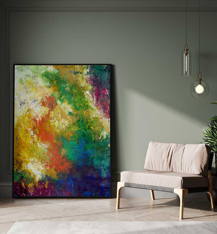 Bright and bold ABSTRACTION DESIGN IX, ABSTRACT PAINTINGS transforms your living space with captivating artistry.
