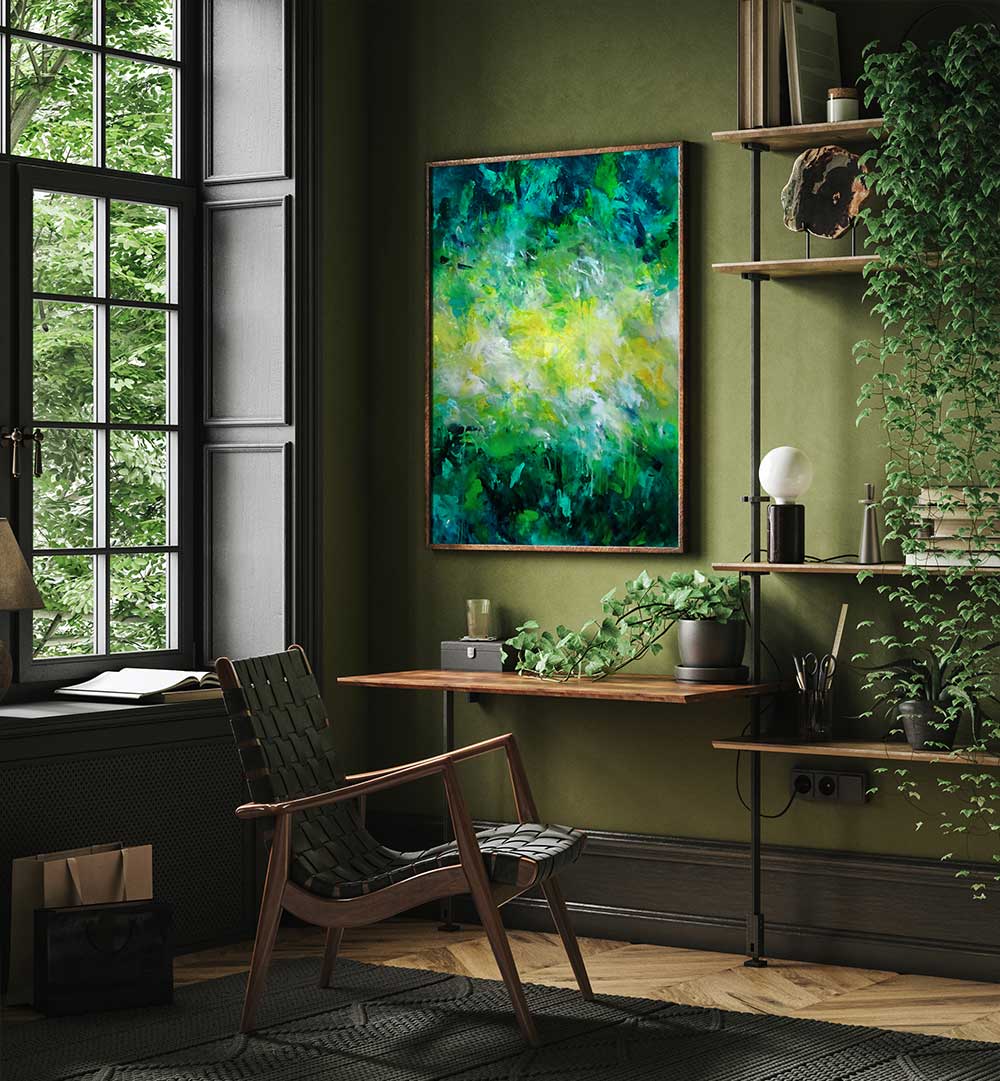 Bright and vibrant ABSTRACTION DESIGN VIII, ABSTRACT PAINTINGS enhancing modern interiors with stunning artistry.