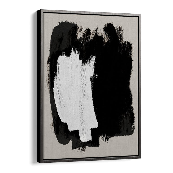 Abstract Echoes In Black Brush Strokes By Mareike Bohmer Abstract Art Artwork in Black Floater Frame
