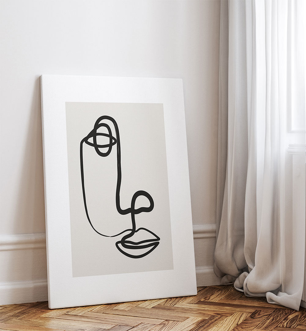 ABSTRACT FACE I , LINE ART PAINTINGS