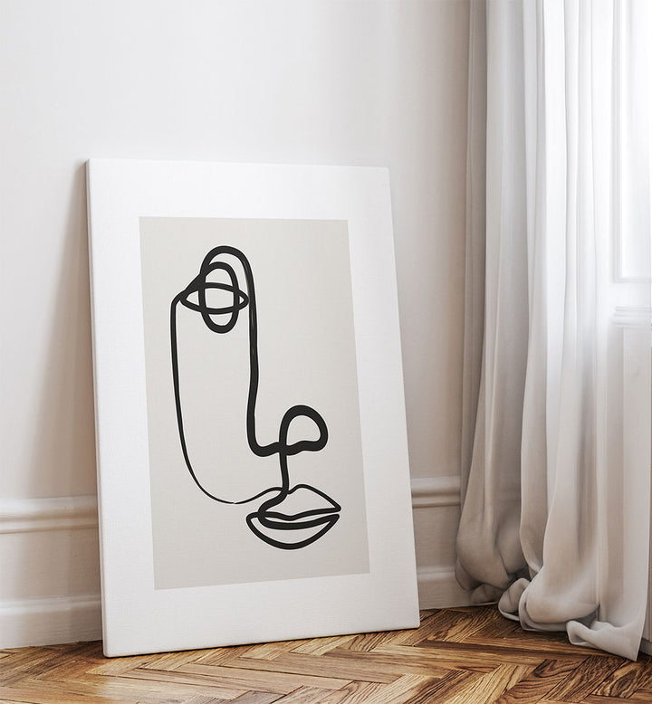 ABSTRACT FACE I , LINE ART PAINTINGS