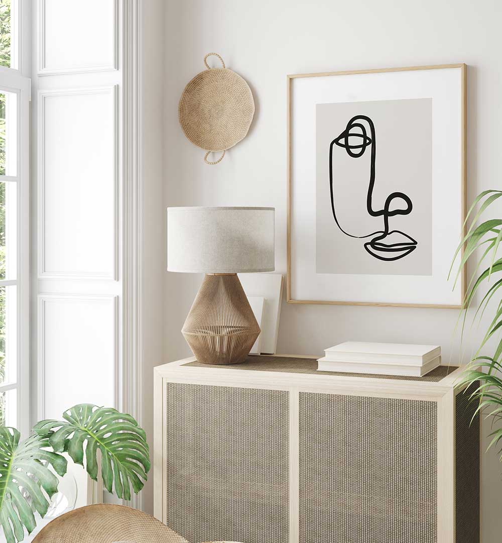 ABSTRACT FACE I , LINE ART PAINTINGS