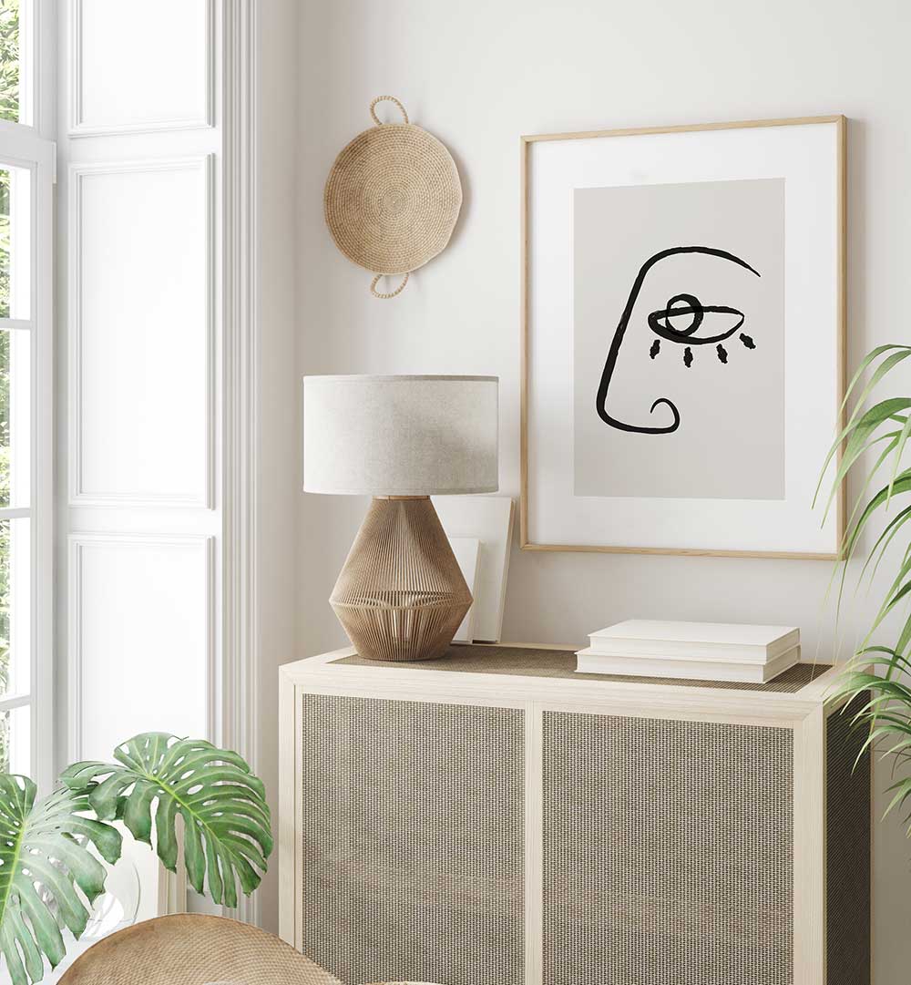 ABSTRACT FACE II , LINE ART PAINTINGS