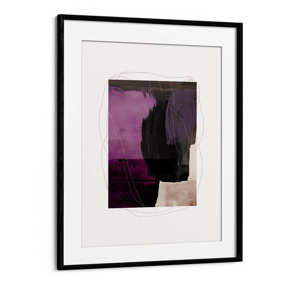 Abstract Fluid Brush Strokes By Mareike Bohmer Abstract Art Artwork in Black Frame With Mount
